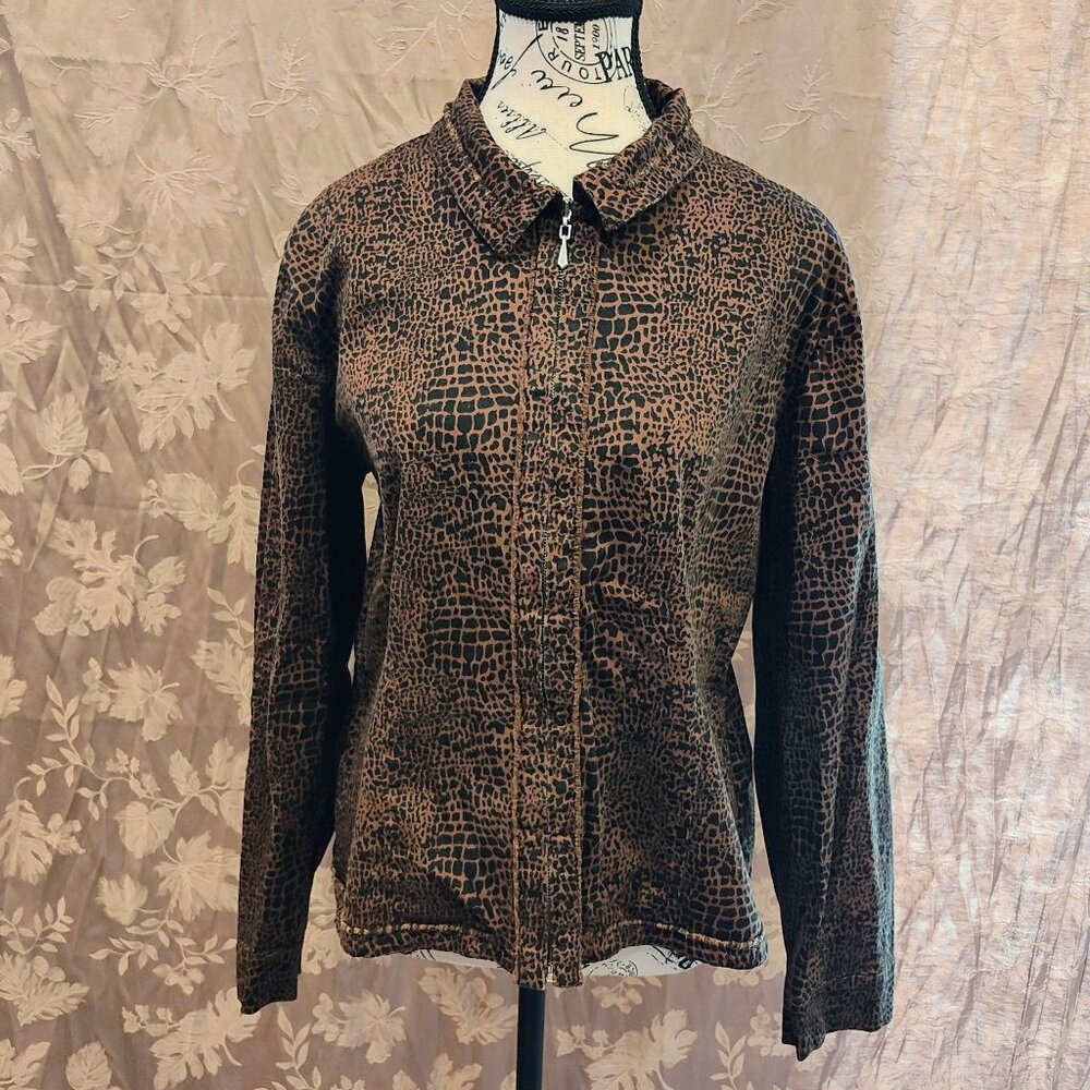 Christopher & Banks Stretch Animal Print Jacket, Size L, Gently Used - Picture 1 of 5